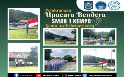 Pelaksanaan Upacara Bendera Hari Senin di SMA Ngeri 1 Kempo